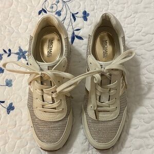 Michael Kors Women's Beige and Gold Sneakers